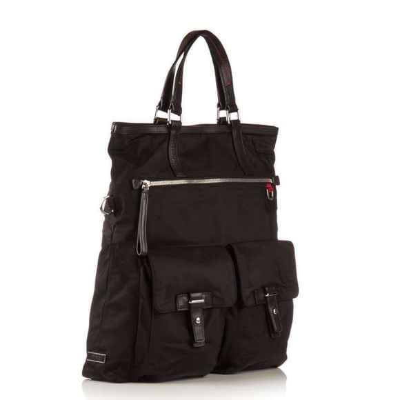 Unisex Tumi Black Nylon Voyageur Frankfurt North/South Foldable Tote